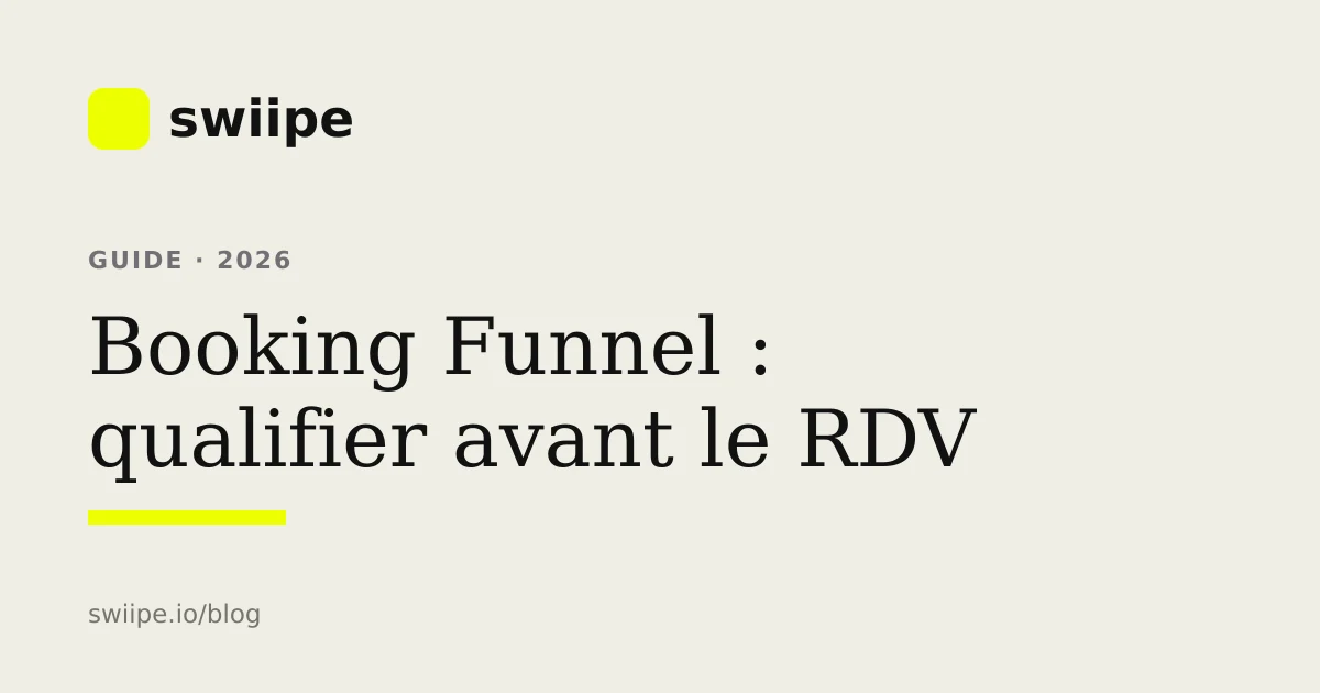 Booking funnel reliant qualification du prospect, choix de prestation et calendrier