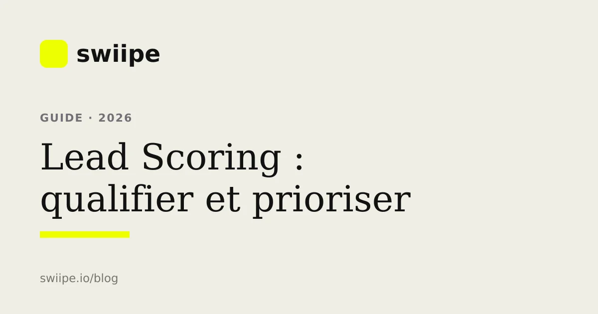 Tableau de lead scoring reliant signaux, qualification et priorité commerciale