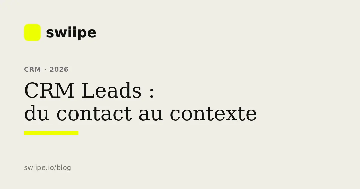 CRM Leads reliant identité, contexte, intention et prochaine action du prospect