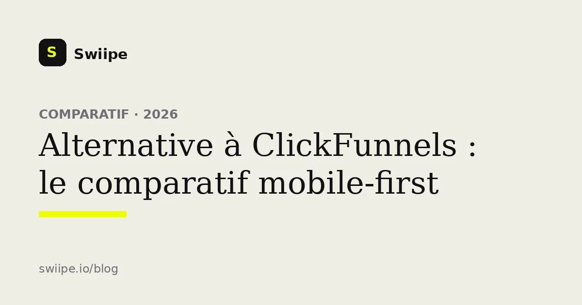 Comparatif 2026 des alternatives à ClickFunnels sur écran de smartphone